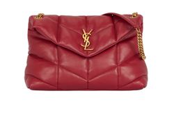 Puffer Medium Chain Bag, Leather, Red, PMR577475, DB, 2*